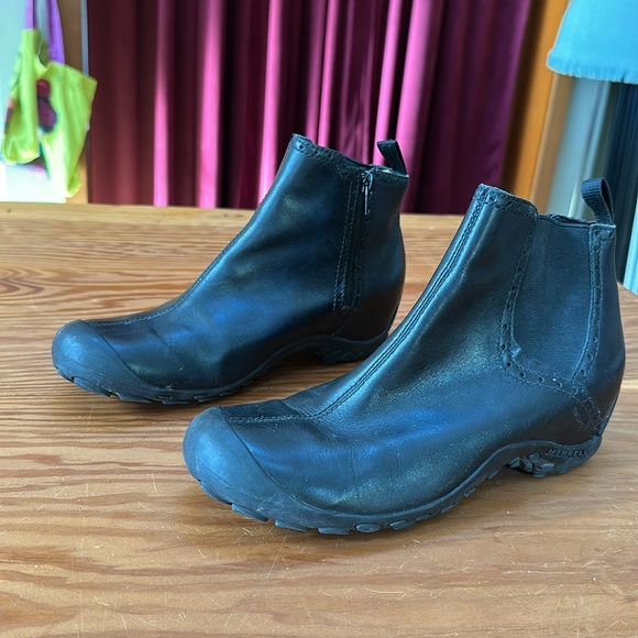 Black Leather Ankle Boots - Picture 1 of 10